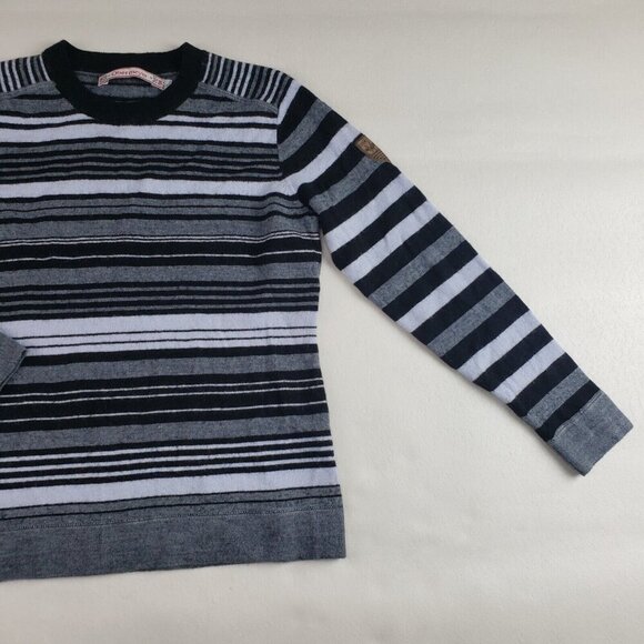 Obermeyer Merino Wool Blend Sweater Womens Large Gray Striped Ski Pullover - Picture 4 of 9